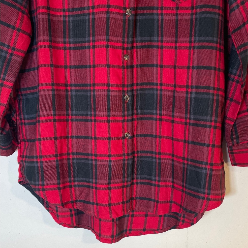 Hippie Rose Boho Red and Black Plaid Flannel Shirt. M. NWT. - Picture 5 of 10
